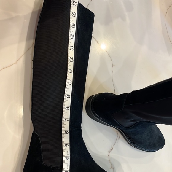 NWOT Donald Pliner Naala Riding Boots. Black size 6.5 M. Suede and Elastic sides - Picture 12 of 15